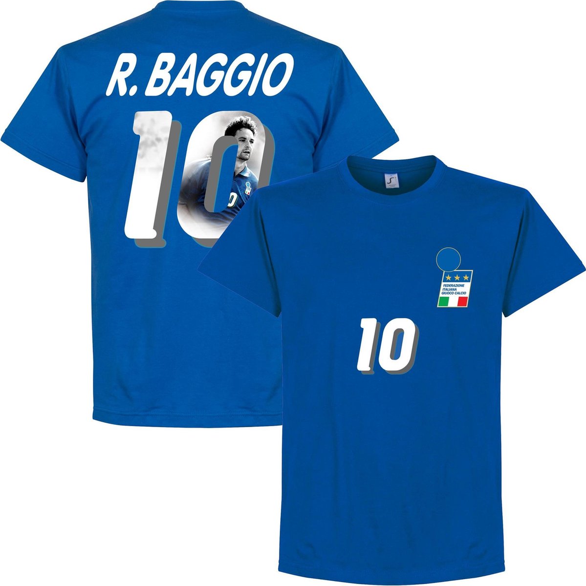 Italië 1994 Baggio 10 Gallery T-Shirt - Blauw - S