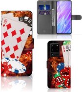 Geschikt voor Samsung Galaxy S20 Ultra Wallet Case met Pasjes Casino