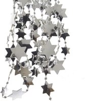 Guirlande de Noël - Etoiles et chaîne de perles - 270 cm - Argent
