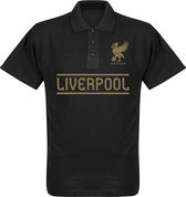 Liverpool Team Polo Shirt - Zwart/ Goud - S