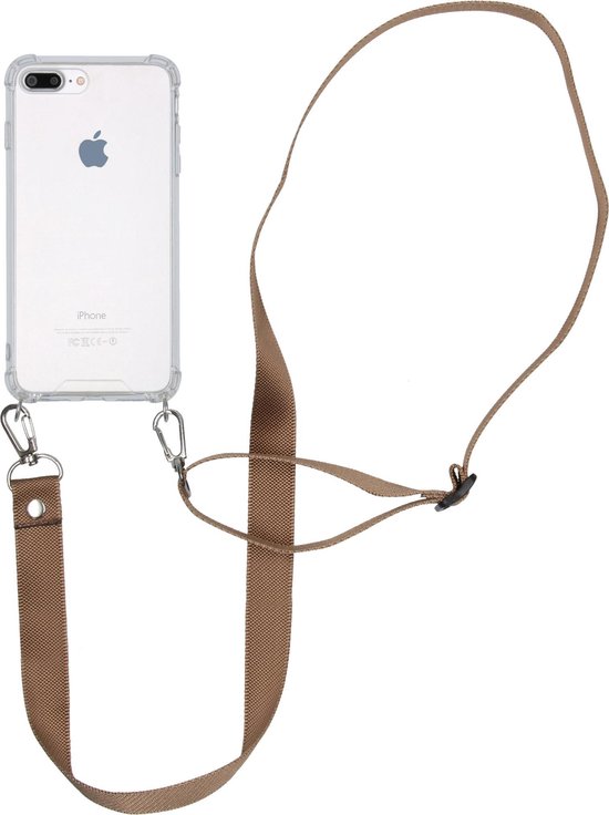 vloeistof Tenslotte Gemiddeld iMoshion Backcover met koord hoesje - Nylon iPhone 8 Plus / 7 Plus hoesje -  Beige | bol.com