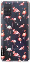 Casetastic Samsung Galaxy A71 (2020) Hoesje - Softcover Hoesje met Design - Flamingo Party Print