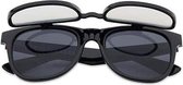 Freaky Glasses® - flipstyle spacebril - zonnebril met effect - festival bril - dames en heren - zwart