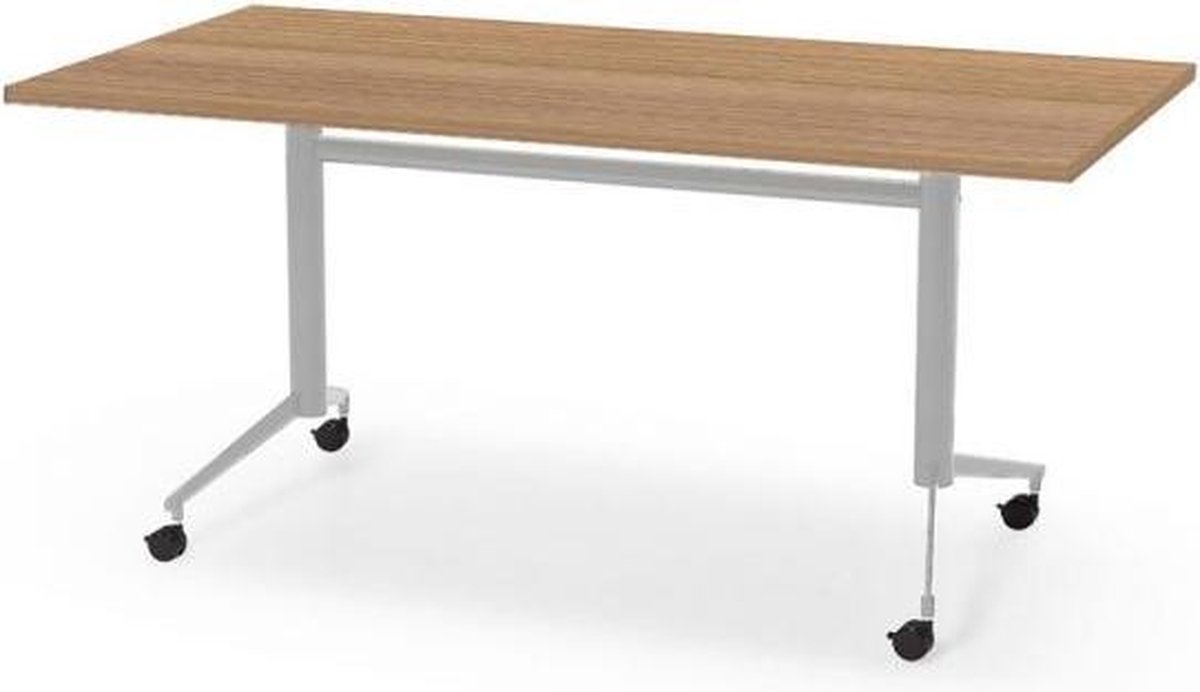 Professionele Klaptafel - inklapbare tafel - vergadertafel - 160 x 80 cm - blad havana - aluminium onderstel - eenvoudig zelf te monteren - voor kantoor