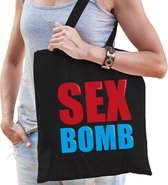 Sex bomb cadeau tas zwart voor dames cadeau katoenen tas zwart voor dames - kado tas / tasje / shopper