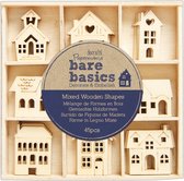 Papermania: Bare Basics Wooden Shapes Houses (45pcs) (PMA 174744)