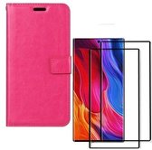 Samsung Galaxy Note 10 Portemonnee hoesje roze met 2 stuks Glas Screen protector