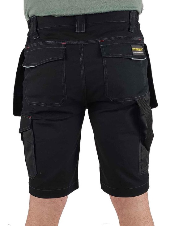 STØRVIK Thijs Pantalon de travail Court Stretch Homme - Extensible - Taille S - Noir