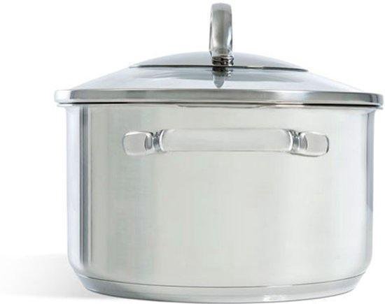 BK Essentials Pannenset 4-delig - 16/18/20cm -Zonder PFAS-vrije antikleeflaag - Pannenset inductie - Inductie kookpan - RVS pannenset - Ovenbestendig tot 230°C - Met glazen deksel - Zilver