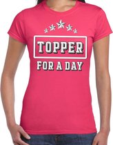 Topper for a day concert t-shirt voor de Toppers fuchsia dames - feest shirts XS