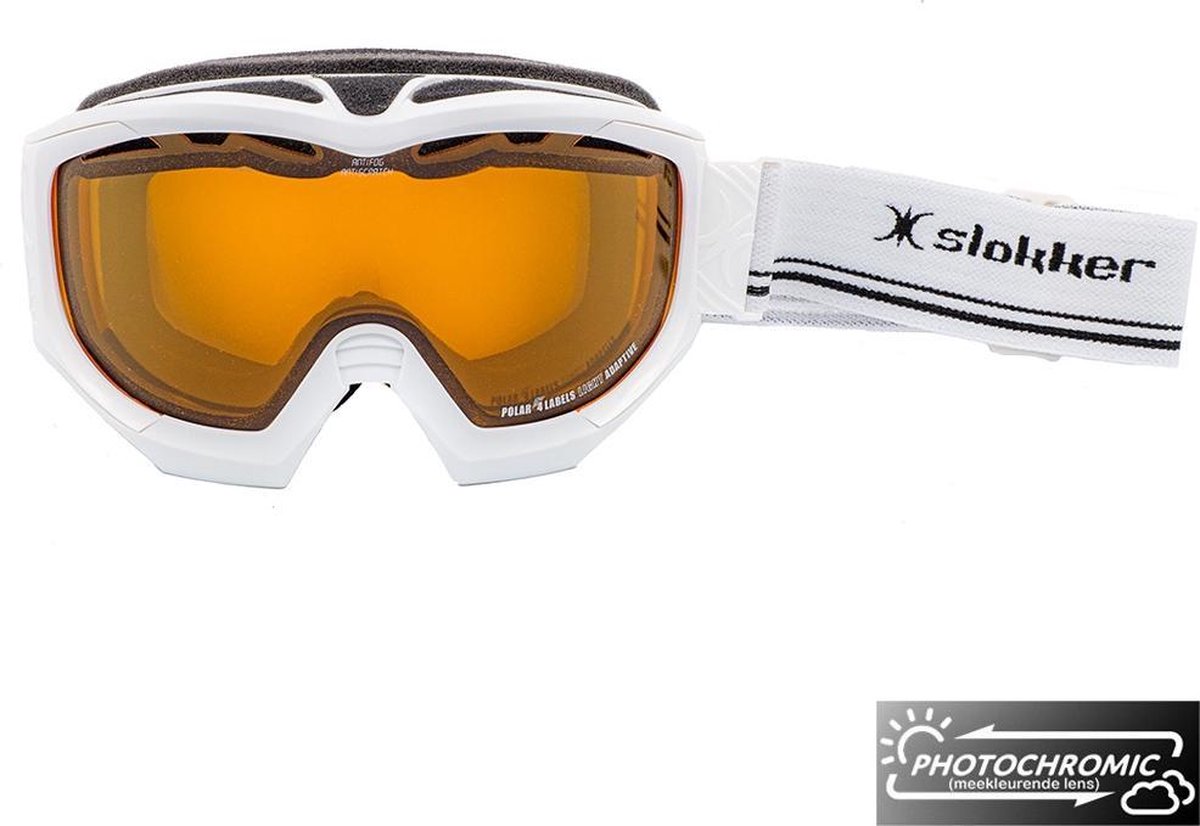 Slokker RS Photochromic Skibril - Wit | Categorie 1-2