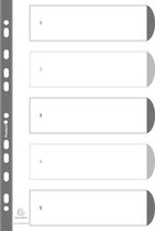 20x Bedrukte tabbladen numeriek 1-10 in wit karton 160g/versterkte kleurtabs + indexblad - A4 Wit, Wit