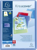 10x Kreacover® Chromaline Personaliseerbare showalbums PP met vaste rug - 40 tassen - 80 zichten - A4, Geassorteerd