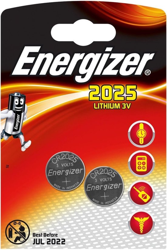 Rijpen Vernauwd Storen Energizer CR2025 Lithium Button Cell Battery 3 V - 2 stuks | bol.com