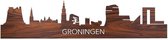 Skyline Groningen Palissander hout - 80 cm - Woondecoratie design - Wanddecoratie met LED verlichting