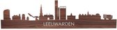 Skyline Leeuwarden Notenhout  - 120 cm - Woondecoratie design - Wanddecoratie met LED verlichting