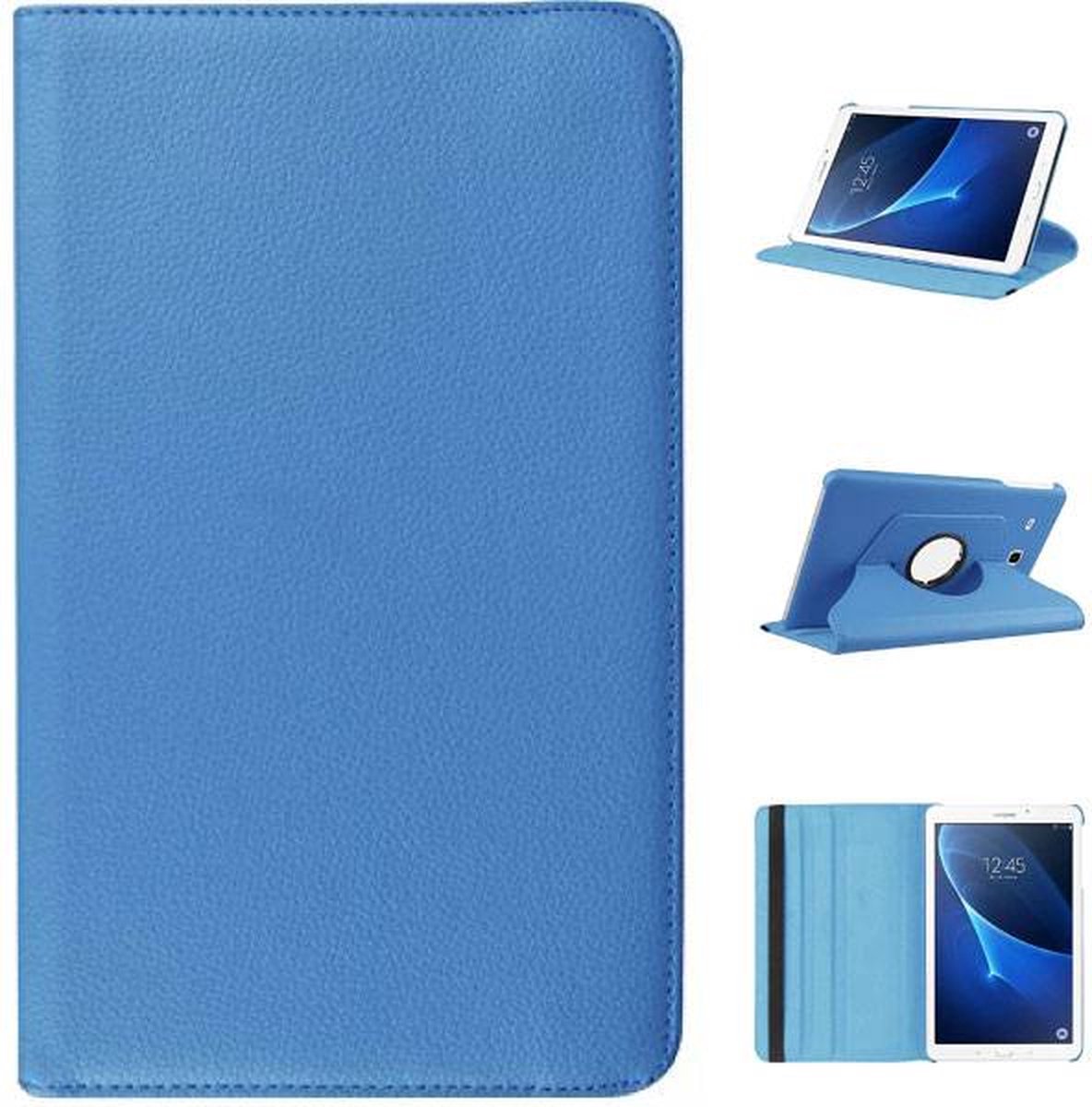 Case2go - Tablet hoes geschikt voor Samsung Galaxy Tab A 10.1 (2016/2018) draaibare hoes Licht Blauw - Case2go