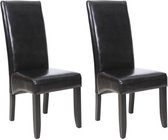 CUBA Set van 2 eetkamerstoelen - Zwarte imitatie - Eigentijdse stijl - B 48 x D 64 cm