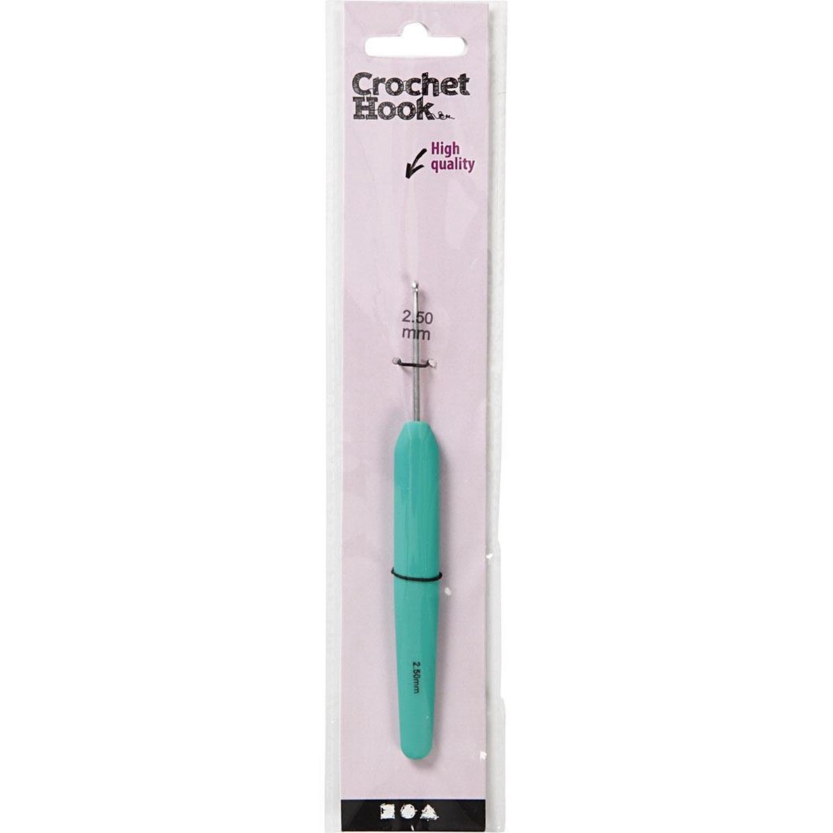 Haaknaald - Haakpen - Haken - Crochet Hook - Groen - Softgrip - Afm: 2,5cm - Lengte: 13,3 cm - Creotime - 1 stuk - Creotime