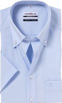 MARVELIS comfort fit overhemd - korte mouw - lichtblauw met button-down kraag - Strijkvrij - Boordmaat: 40