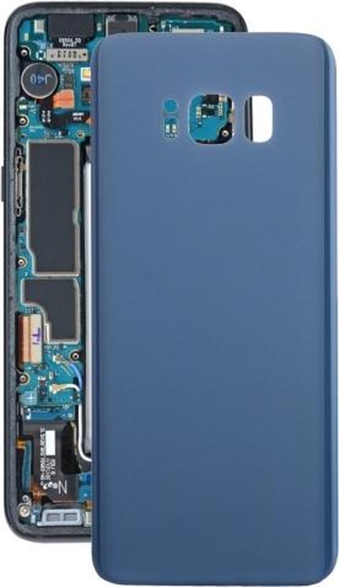 Samsung Galaxy S8 Back Cover Glas / Glasplaat Achterkant + Plakstrip|Blauw / Blue|G950|Reparatie onderdeel