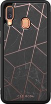 Samsung A40 hoesje - Marble | Marmer grid | Samsung Galaxy A40 case | Hardcase backcover zwart