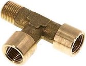 R 1/4'' x G 1/4'' M/F Messing T-stuk 16 Bar - FL3T-MF-B-014RG