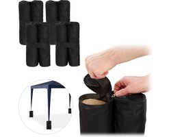 partytent gewichten - 4 stuks - verzwaring - vullen met zand of stenen - 10 kg per voet - zwart