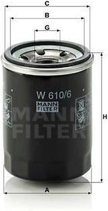 MANN-FILTER W 610/6 Oil Filter, for Cars and Utility Vehicles | bol
