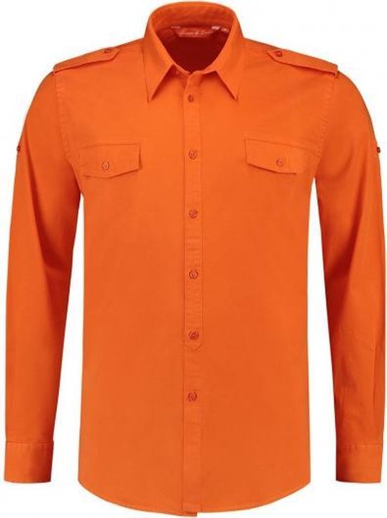 Oranje overhemd voor heren XL