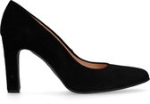 Manfield - Dames - Zwarte suède pumps - Maat 38