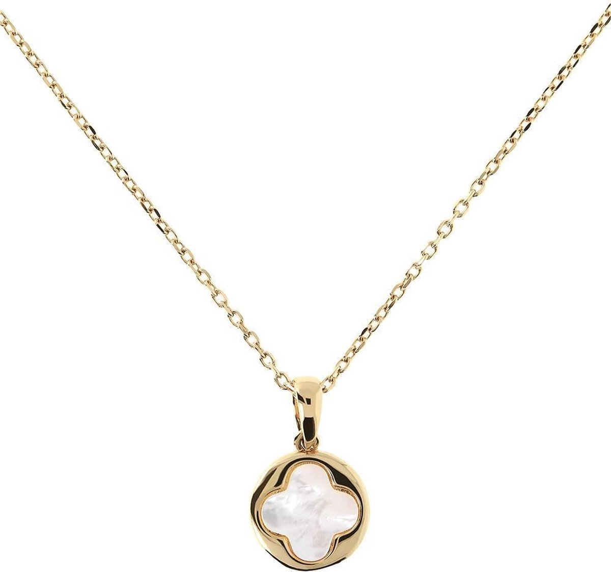 Shiny pendant with Cultured Pearl Flower WSBZ00916YWM