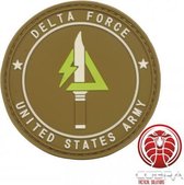 Delta Force | United States Militaire 3D PVC Badge bruin met klittenband