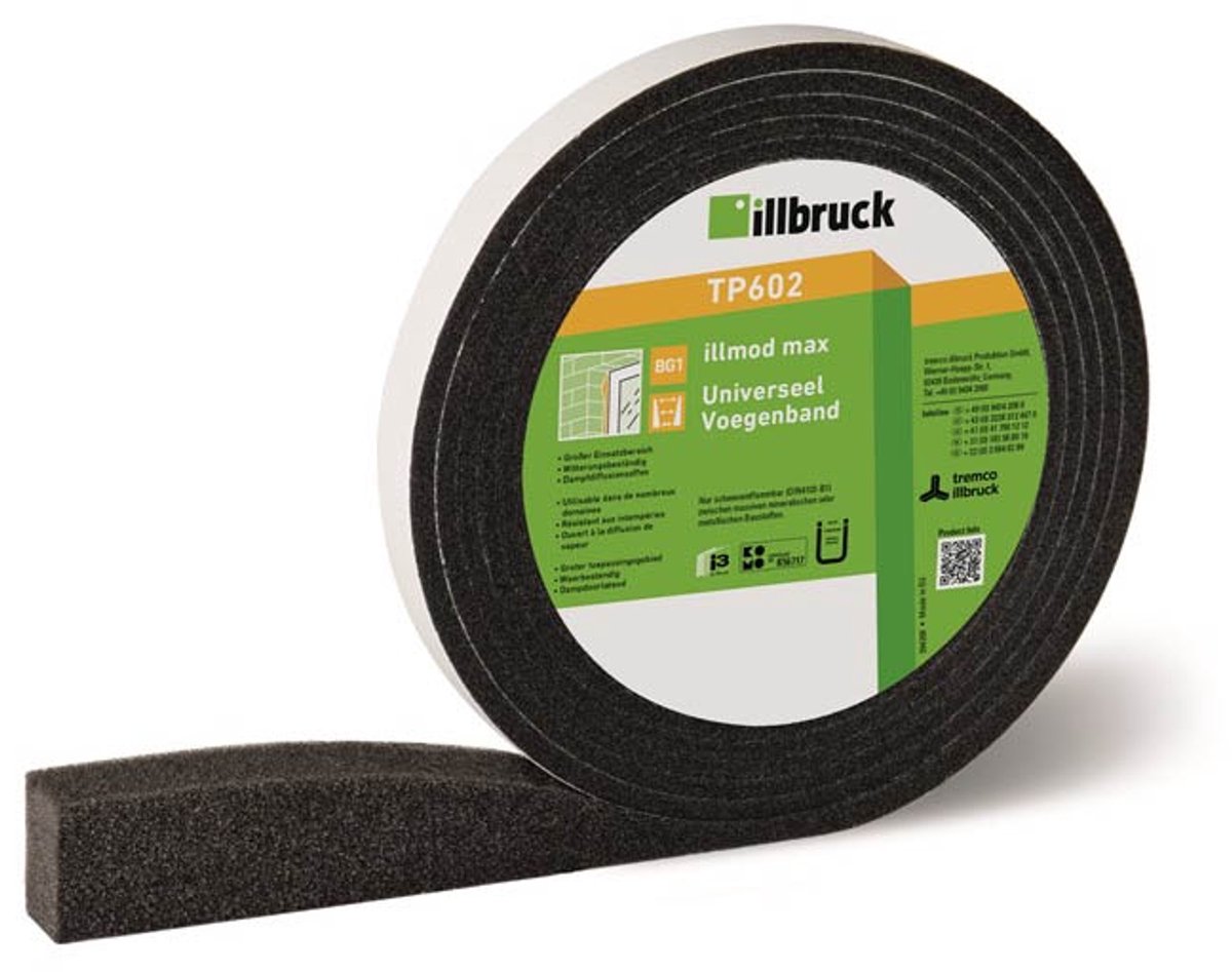 Illbruck tp602 universeel voegband - schuimband - zwart - 4025109051735