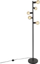 QAZQA facil - Moderne Vloerlamp | Staande Lamp - 5 lichts - H 170 cm - Zwart -  Woonkamer | Slaapkamer
