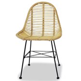 Eetkamerstoelen 4 st natuurlijk rattan