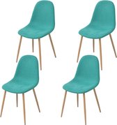 Eetkamerstoelen 4 st stof groen