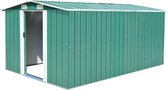 Tuinschuur 257x398x178 cm metaal groen