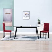 Eetkamerstoelen 2 st stof wijnrood