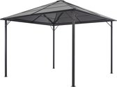 Tuinpaviljoen met dak 3x3 m aluminium zwart