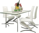 Eetkamerstoelen 4 st kunstleer wit