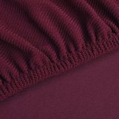 Bankhoes stretch polyester ribstof bordeauxrood