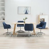 Eetkamerstoelen draaibaar 4 st stof blauw