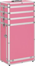 Make-up trolley aluminium roze