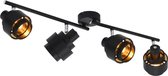 Spotlight viervoudig E14 zwart