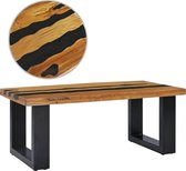 Salontafel 100x50x40 cm massief teakhout en lavasteen