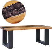 Salontafel 100x50x40 cm massief teakhout en polyresin