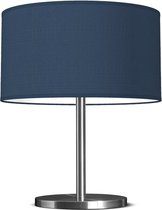 Home Sweet Home tafellamp Bling - tafellamp Mauro inclusief lampenkap - lampenkap 40/40/22cm - tafellamp hoogte 35.6 cm - geschikt voor E27 LED lamp - donkerblauw