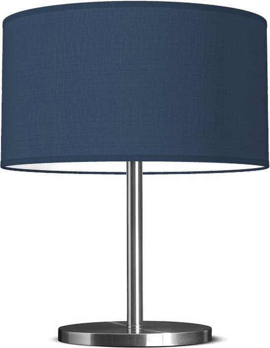 Home Sweet Home tafellamp Bling - tafellamp Mauro inclusief lampenkap - lampenkap Ø 40 cm - tafellamp hoogte 35.6 cm - geschikt voor E27 LED lamp - blauw