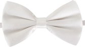 Witte verkleed vlinderstrikje 12 cm voor dames/heren - Wit thema verkleedaccessoires/feestartikelen - Vlinderstrikken/vlinderdassen met elastieken sluiting